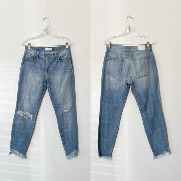 Pistola Audrey Distressed Mid-Rise Skinny Jeans in Tidal Blue - Picture 2 of 9